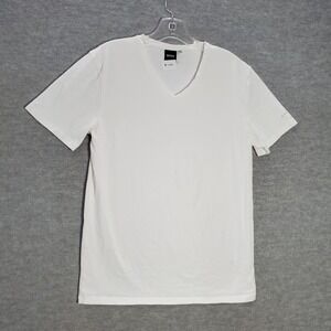 Hugo Boss Boys T-Shirt Large White Short Sleeve V Neck Tee READ